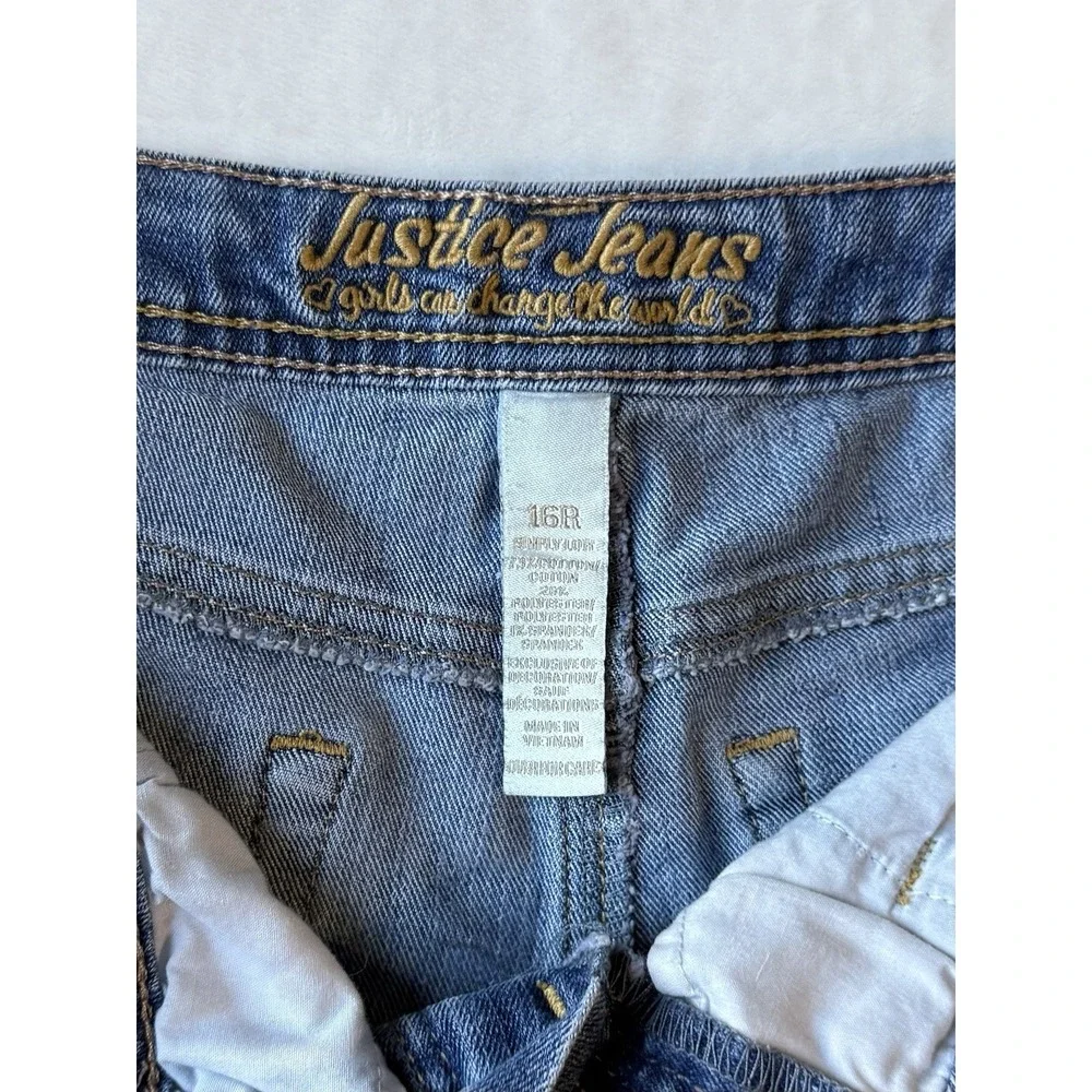 Justice Girls Denim Blue Shorts 16R